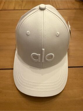 ALO Yoga White Raised Logo Baseball Cap